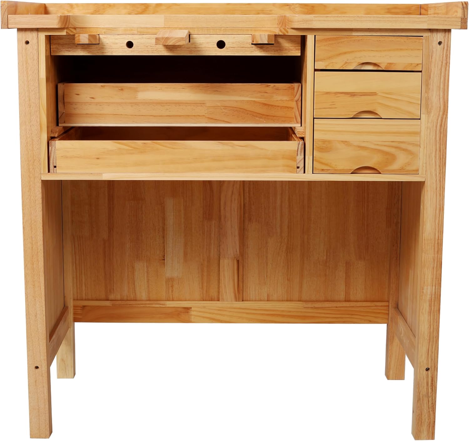 Montary 39-Inch Solid Wood Jewelry Workbench - Heavy Duty Jewelry Bench with Mandrel Tray & Metal Liner Pan & Practical Storage Drawers for Jewelry Making & Repair Station