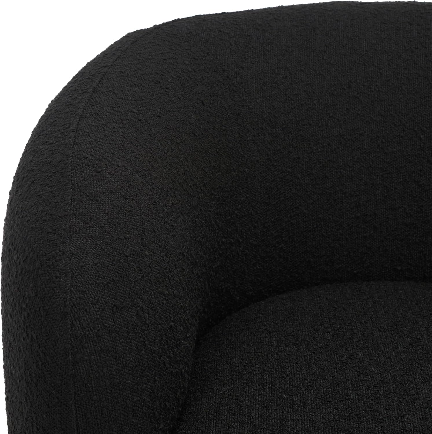 SAFAVIEH Couture Collection Bernard Modern Black Boucle/Chrome Swivel Accent Chair (Fully Assembled)