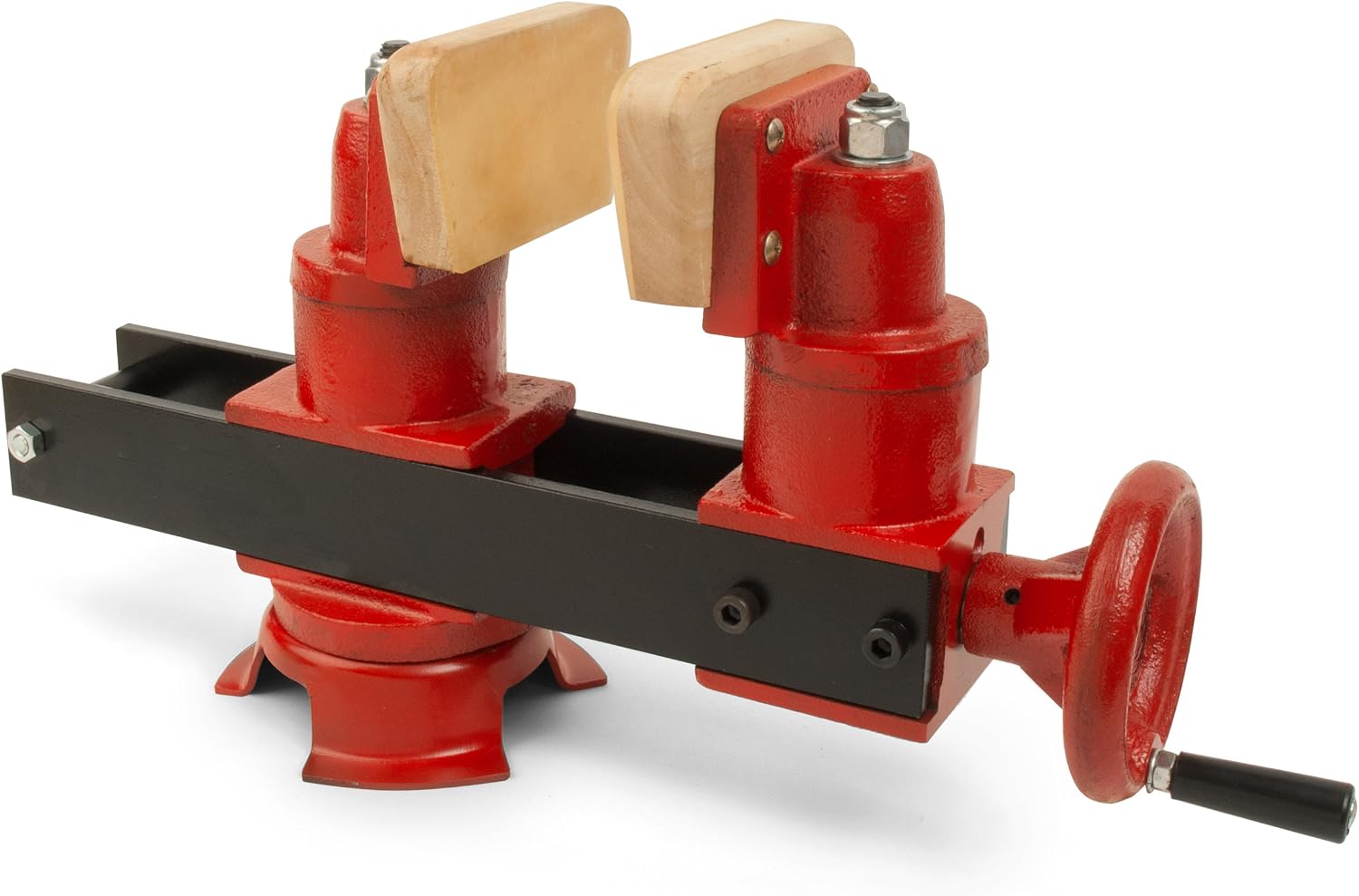 StewMac Guitar Repair Vise with Neck Protectors 3-Pack – 360° Rotating Swivel Jaws – Fast-Crank Handwheel – Urethane-Protected Hardwood Jaws – Professional Luthier Vise for Guitar Repair and Building