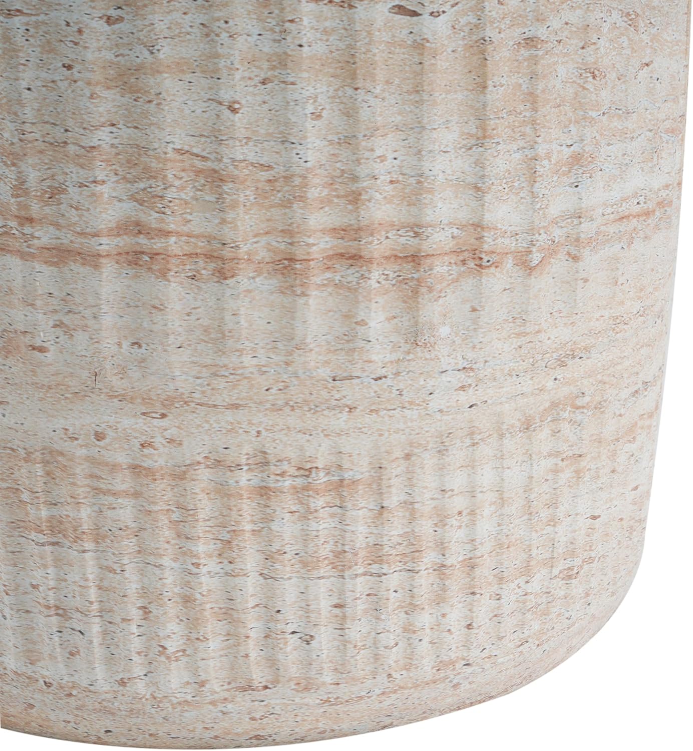 Christopher Knight Home Jaym 18.50' H Indoor Outdoor Accent Side Table, Patio Decorative End Table, Cylinder Lightweight Concrete Garden Stool for Patio Balcony & Garden Decor, Travertine