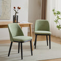 Christopher Knight Home Set of 2 Ringo Fabric Upholstered Dining Chairs, Rubberwood Frame, Curved Backrest, Foam-Filled Cushion, Armless Accent Chair/Side Chair for Dining Room/Kitchen, Mint+Black