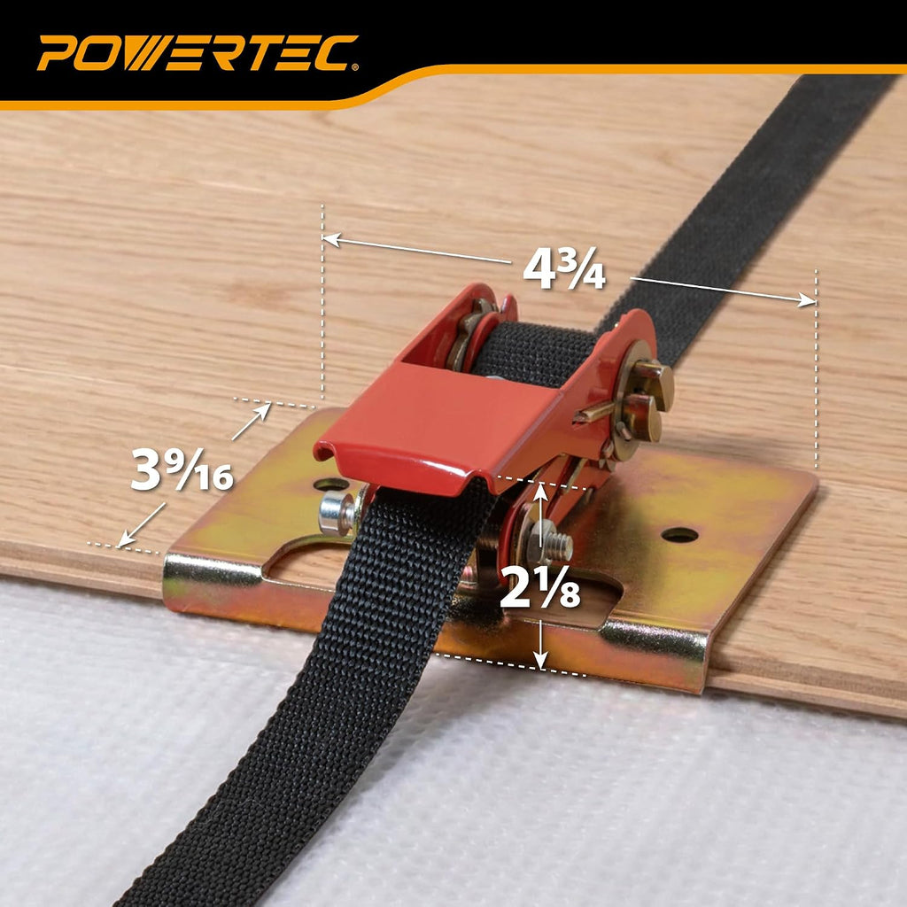 POWERTEC 71102 Wood Flooring Strap Clamp w/ 13 Foot Nylon Strap (Pack of 6)