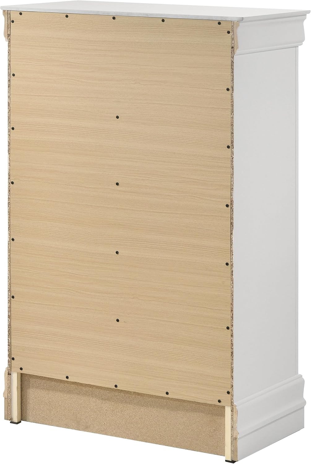 Coaster Home Furnishings - Louis Philippe - Wood - 5-Drawer Chest with Bail Handles, Molded Trim and Bracket Feet - Traditional - Bedroom - White - 202445