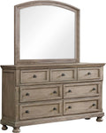 HOMES: Inside + Out Dery Rustic 7-Drawer Wood Dresser and Mirror, Gray