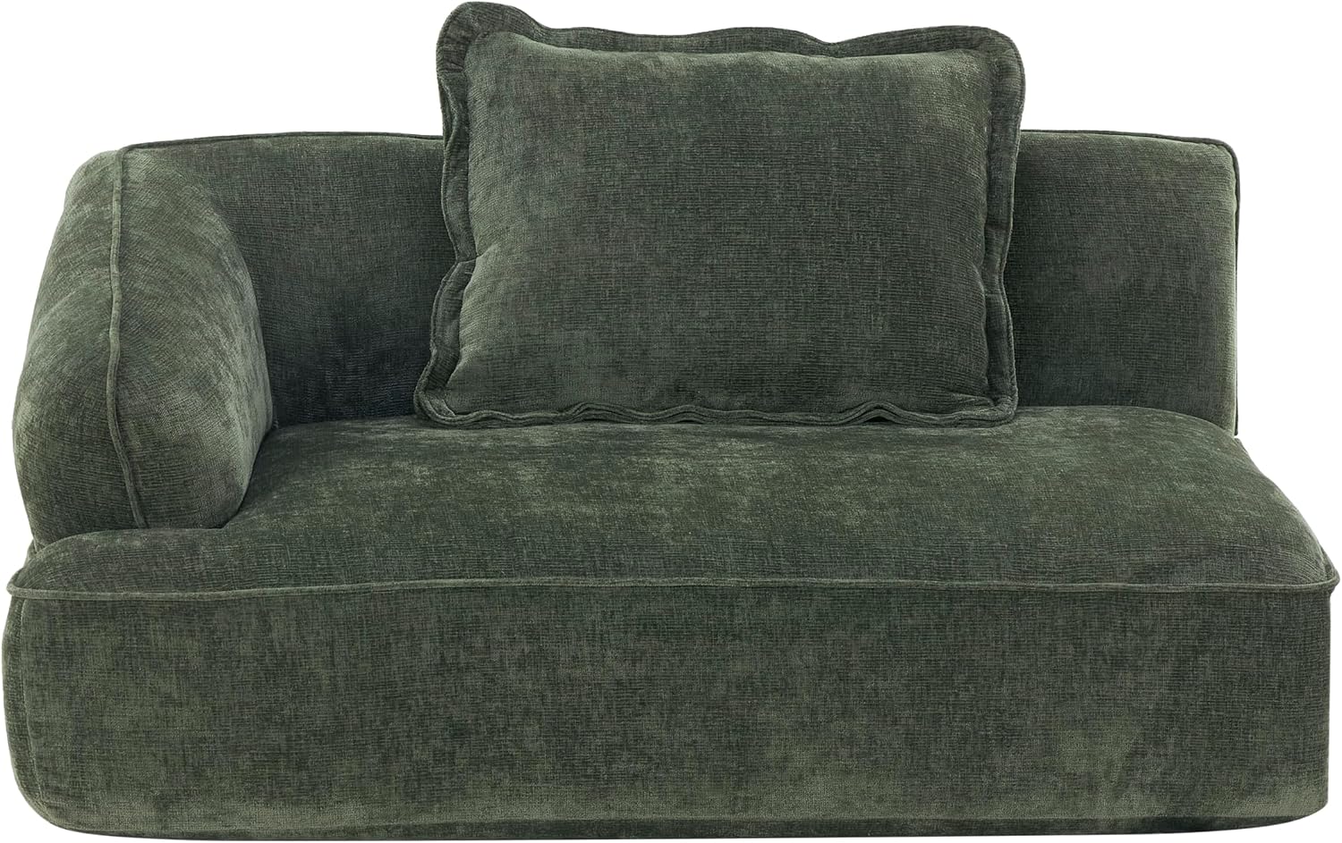 Christopher Knight Home Zacha 121' Modular L-Shape Sofa Couch with Chaise Lounge, Modern Boneless Sofa for Living Room, Fabric Upholstered Cloud Couch with Deep Seat, Olive Green