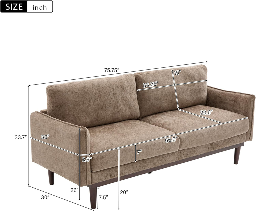 Christopher Knight Home Brena Modern Fabric Upholstered Loveseat Sofa, Wooden 2 Seater Sofa Couch with Deep Seat, Comfy Cloud Couch for Living Room, Bedroom, Home Office, Brown