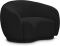 Meridian Furniture 693Black-C Hyde Collection Modern | Contemporary Boucle Fabric Upholstered Accent Chair with Rounded Back, Black, 42' W x 38' D x 27.5' H