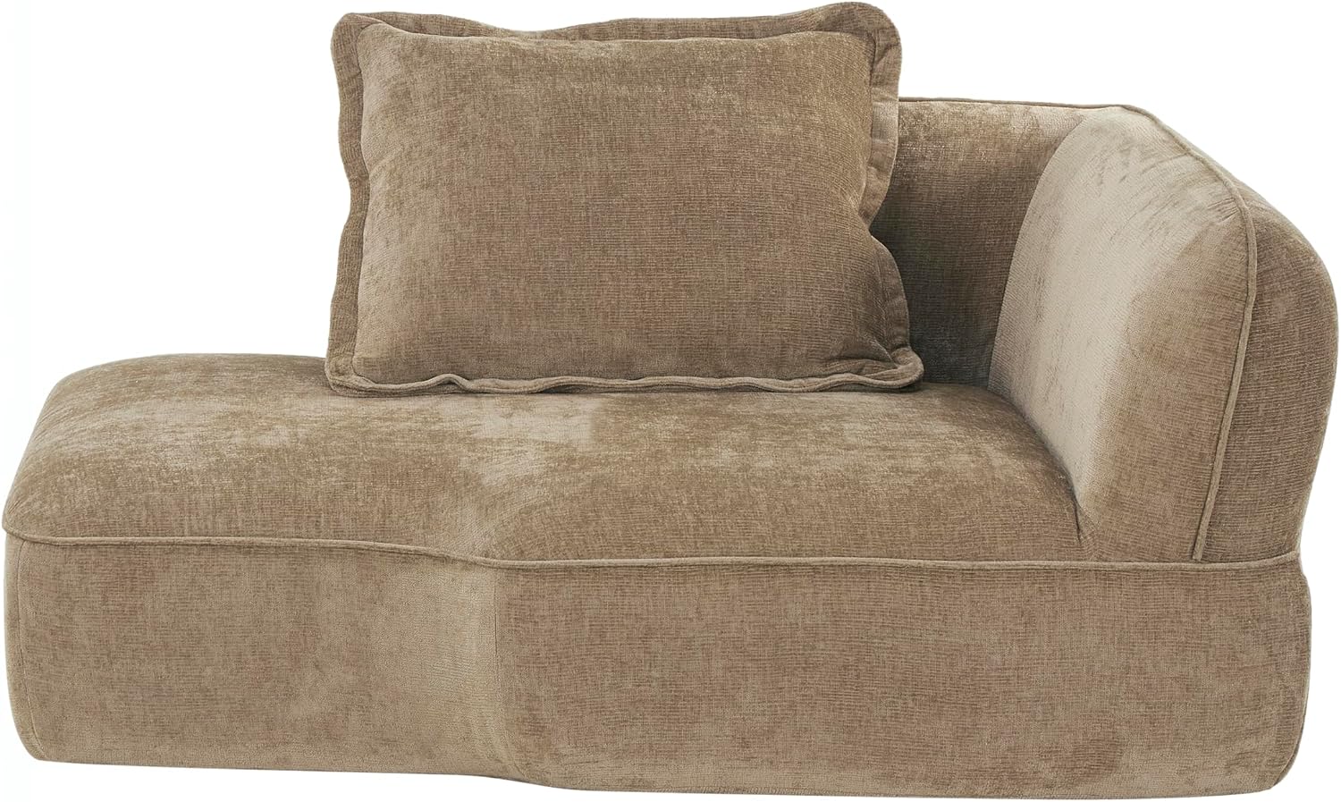 Christopher Knight Home Zacha 121' Modular L-Shape Sofa Couch with Chaise Lounge, Modern Boneless Sofa for Living Room, Fabric Upholstered Cloud Couch with Deep Seat, Dark Beige