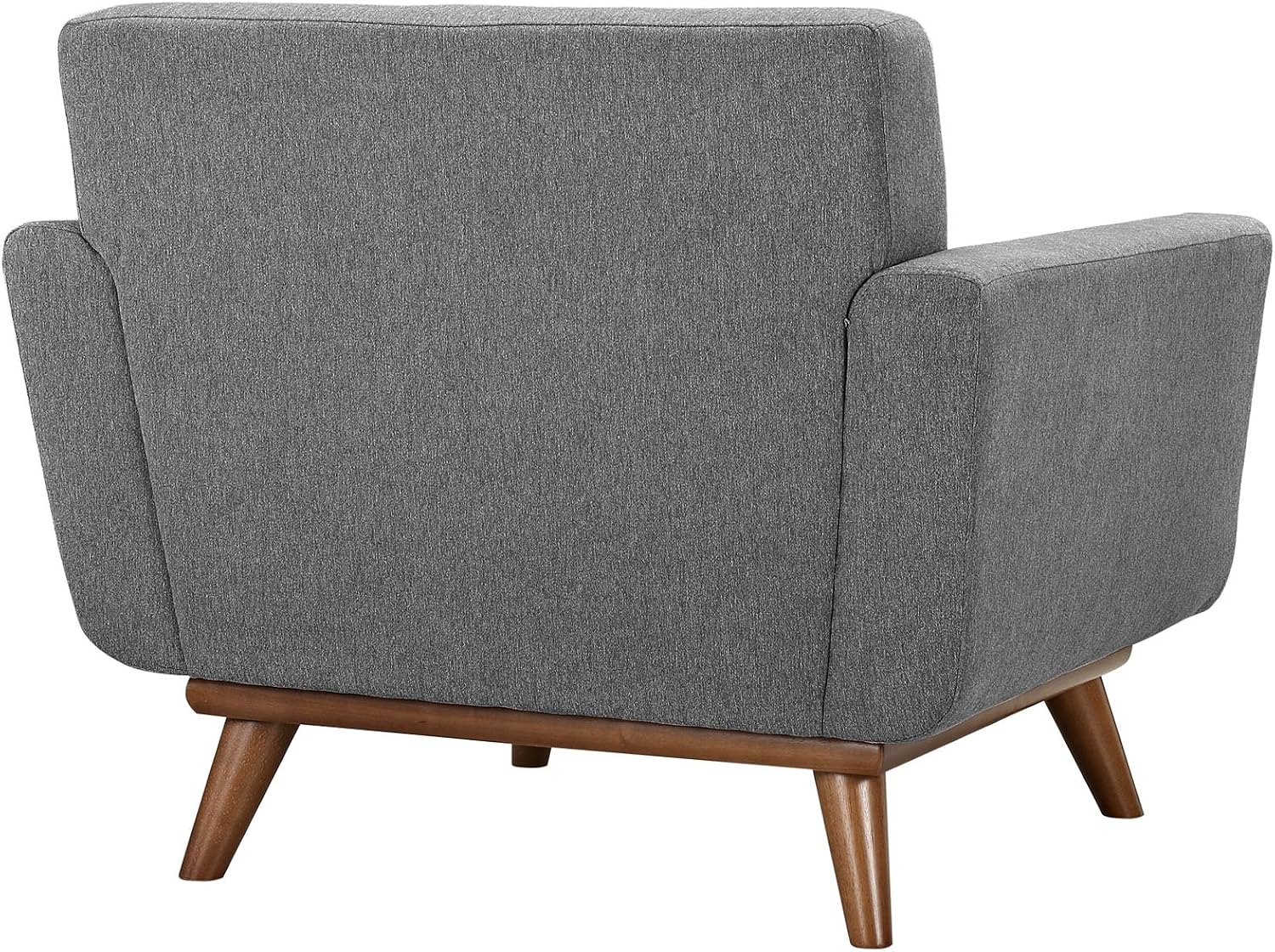 Modway Engage Mid-Century Modern Upholstered Fabric Accent Arm Lounge Chair in Expectation Gray
