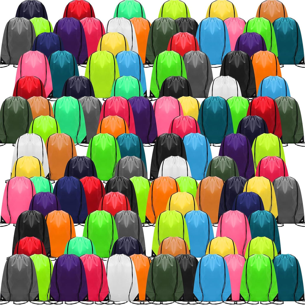 Shappy Drawstring Backpack Bulk Sports Gym Cinch Bag Polyester String Bag for Men Women(20 Colors,400 Pcs)