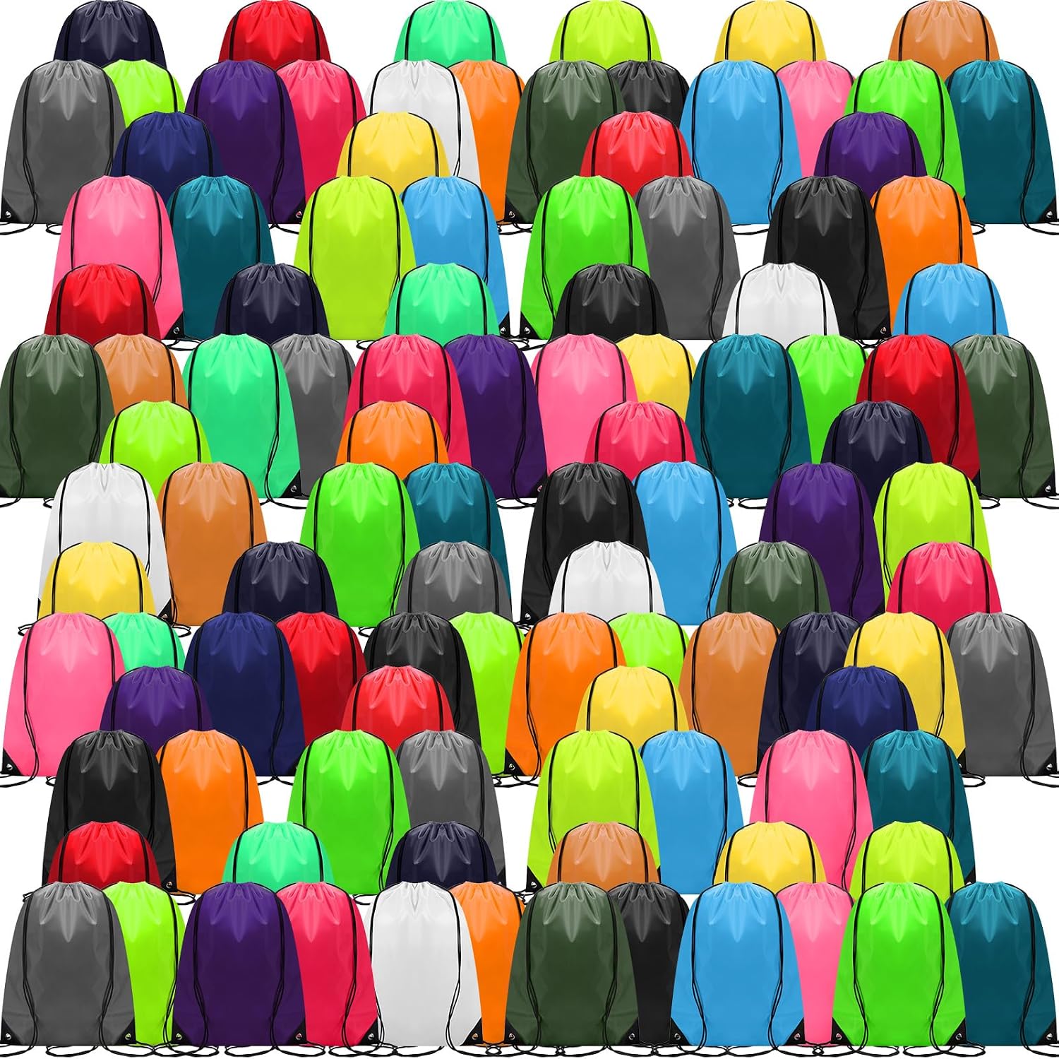 Shappy Drawstring Backpack Bulk Sports Gym Cinch Bag Polyester String Bag for Men Women(20 Colors,400 Pcs)