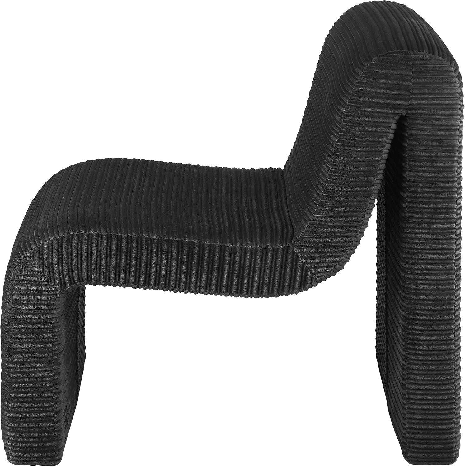 Coaster Home Furnishings - Drayton - Wood and Metal - Upholstered Armless Accent Chair with Sinuous Curves, Ribbed Detailing and Foam Padding - Living Room - Black - 907526
