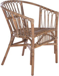 Safavieh Home Adriana Coastal Grey White Wash Rattan (Set of 2) Accent Chair (ACH6505D-SET2)