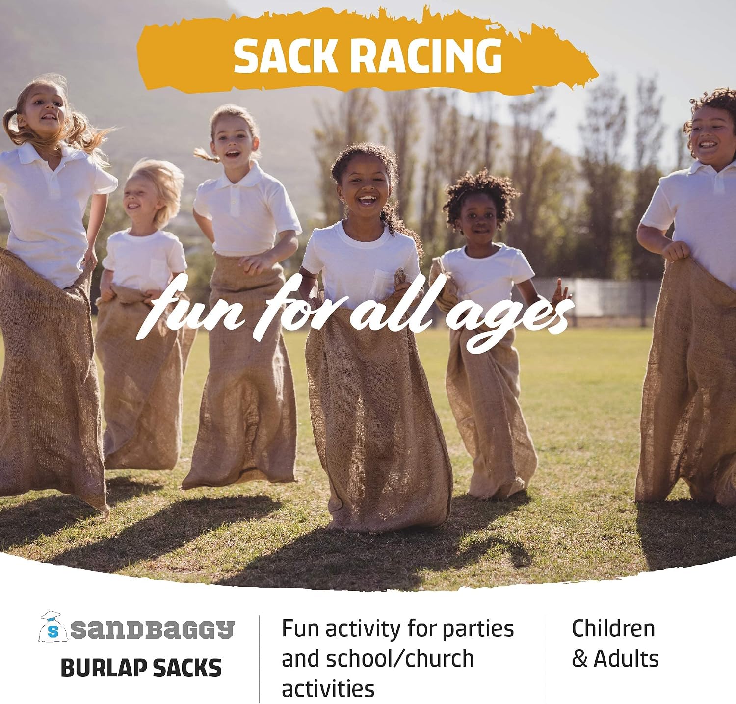 Sandbaggy Burlap Bags Large 24' x 40' - Potato Sack Race Bags for Kids & Adults | Perfect Birthday Party Game | Shrub & Plant Frost Protection - Food Grade (Pack of 100)