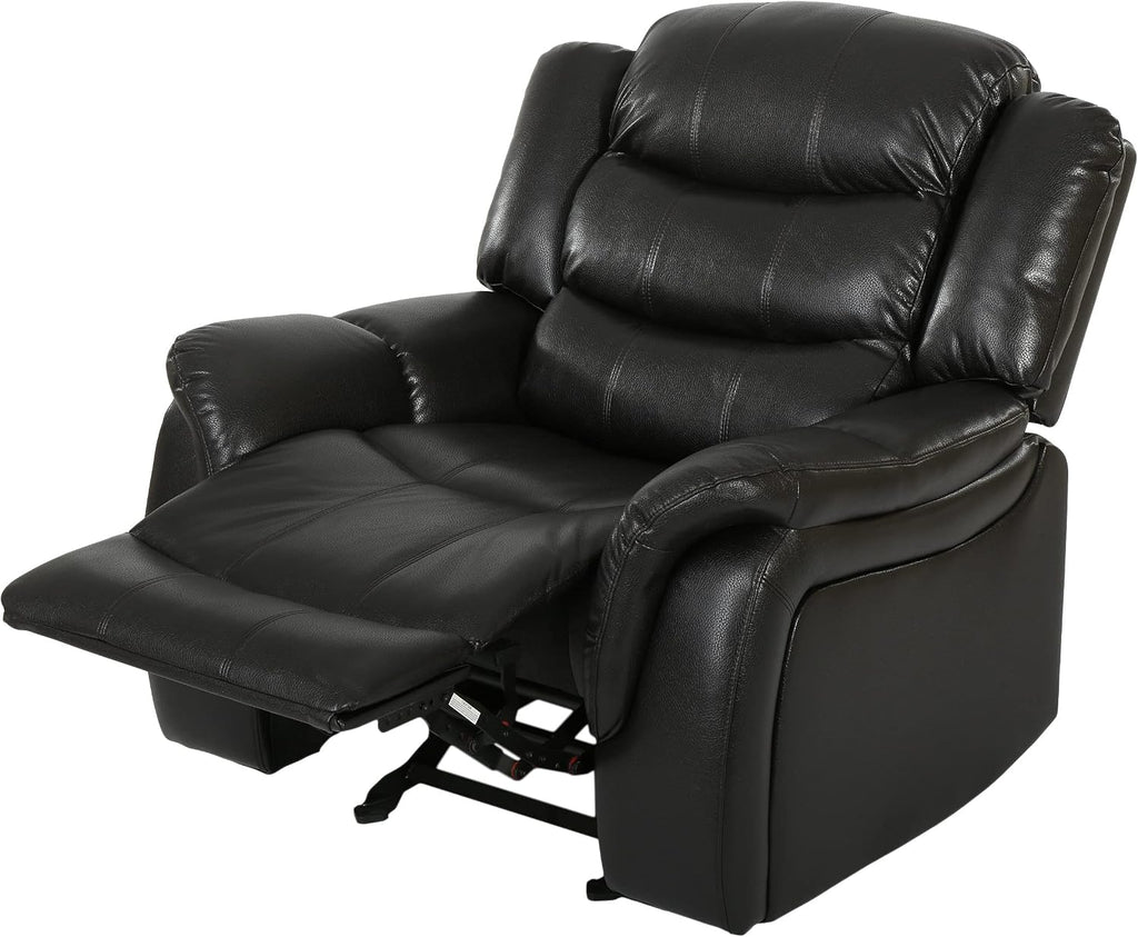 Christopher Knight Home GDFStudio Great Deal Furniture Merit Black Leather Recliner/Glider Chair