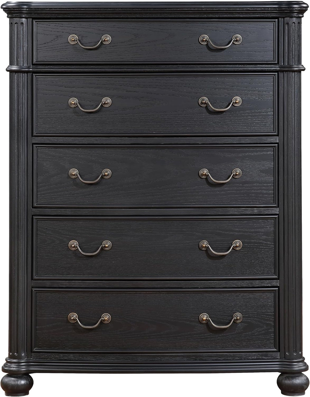 Coaster Home Furnishings Celina Traditional Wood 5-Drawer Bedroom Chest of Drawers Chiffonier Clothing Storage Cabinet Bedroom Armoire Tall Dresser Organizer Unit Black 224765