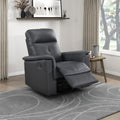 Lexicon Swivel Glider Recliner Chair, Comfy Nursery Glider, Top Grain Leather Match Recliner, Manual Reclining Chair for Living Room/Office/Apartment, Black