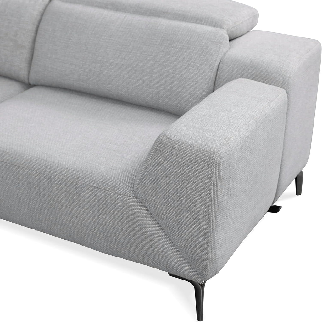 Furniture of America Kirel Modern Sectional Recliner with USB Ports, Adjustable Headrests and Swivel Armrest, Reclining Sofa, L Shape Couch for Living Room, Office, Home Theater, Playroom, Light Grey