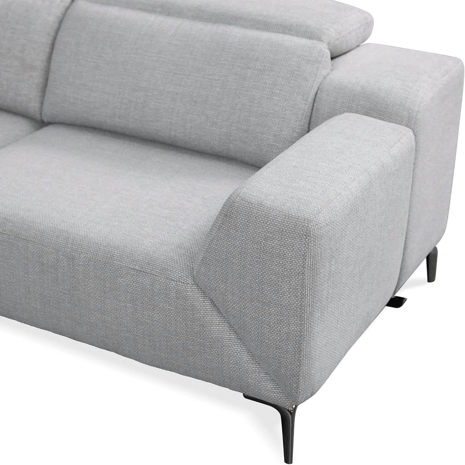 Furniture of America Kirel Modern Sectional Recliner with USB Ports, Adjustable Headrests and Swivel Armrest, Reclining Sofa, L Shape Couch for Living Room, Office, Home Theater, Playroom, Light Grey