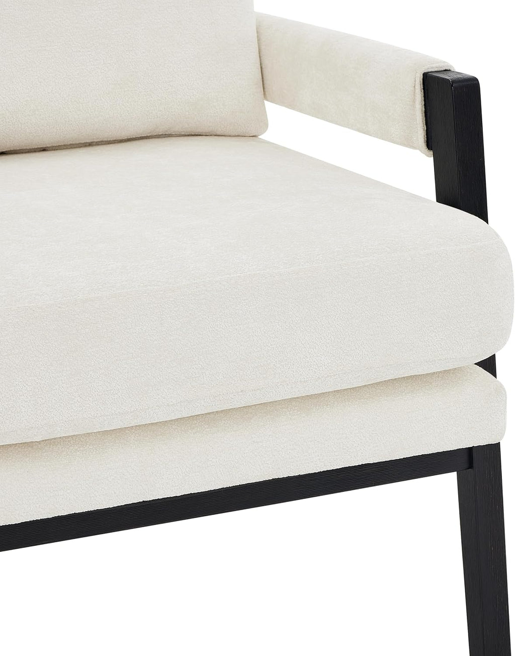 Roundhill Furniture Kelly Mid-Century Modern Chenille Upholstered Accent Armchair, White