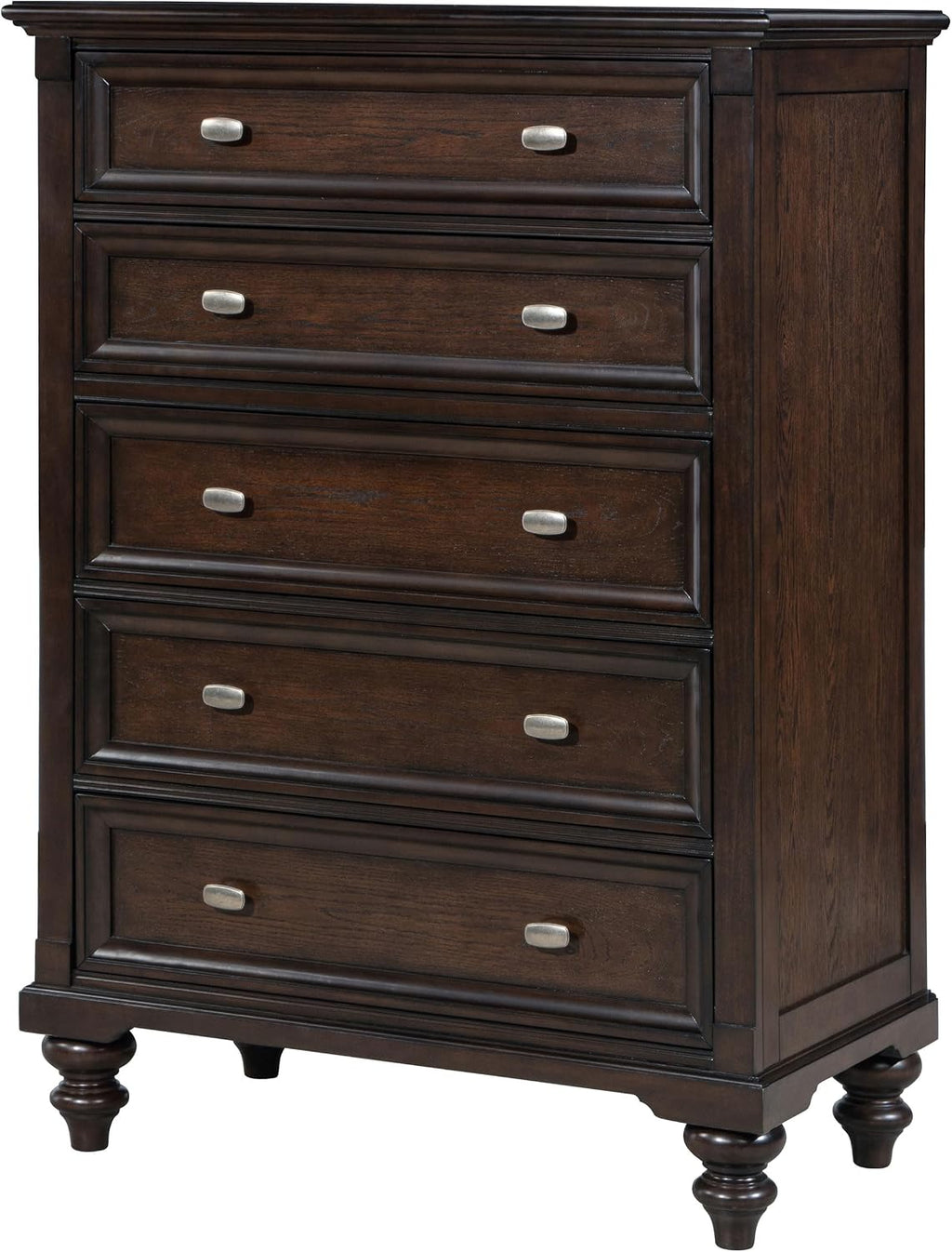 Coaster Home Furnishings Andover Traditional Wood 5-Drawer Bedroom Chest of Drawers Chiffonier Clothing Storage Cabinet Bedroom Armoire Tall Dresser Organizer Unit Dark Oak 223635