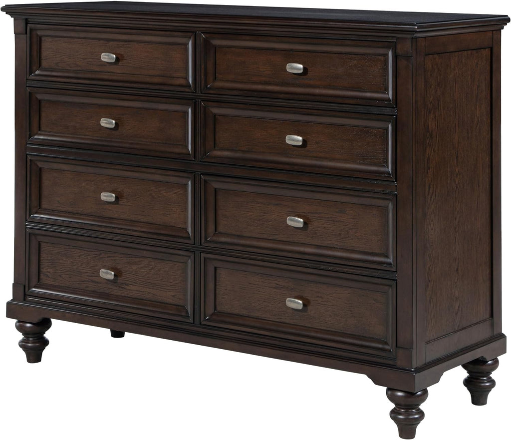 Coaster Home Furnishings Andover Traditional 58-inch 8-Drawer Bedroom Dresser Clothing Storage Cabinet Wide Chest of Drawers Organizer Unit Dark Oak 223633