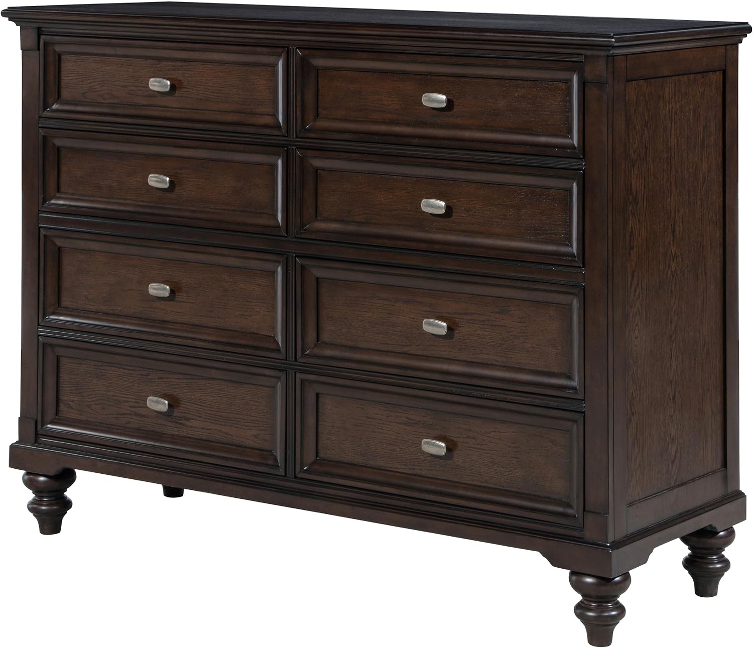 Coaster Home Furnishings Andover Traditional 58-inch 8-Drawer Bedroom Dresser Clothing Storage Cabinet Wide Chest of Drawers Organizer Unit Dark Oak 223633