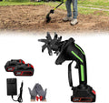 2 in 1 Cordless Tiller and Cultivator with Extension Pole, 20V Lightweight Handheld Battery Tiller Cultivator for Garden, Flower Beds, Weeding, Trenching, Battery Included (2 Battery)