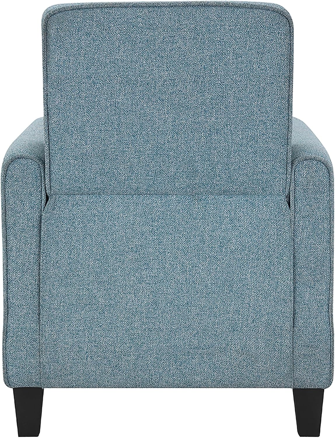 24/7 Shop at Home Mulvane Modern Recliner Chair with Push Back & Foot Rest, Single Couch with Fabric Upholstered & Plastic Legs, Sofa Reclinable Individual for Bedroom, Living Room, Home Office, Blue