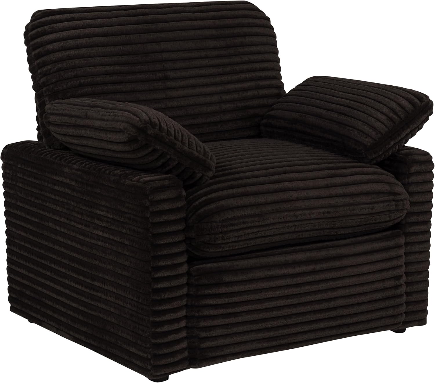 Coaster Home Furnishings - Collins - Wood and Fabric - Power Recliner with Horizontal Tufted Detail, Padded Arms, and Reversible Cushions - Living Room - Chocolate Brown - 610353P