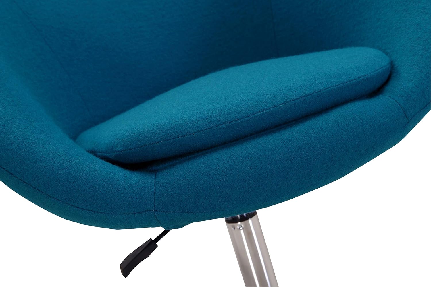 Manhattan Comfort Hopper Adjustable Swivel Accent Chair with 360° Turn, Upholstered Seat, Polished Chrome Base, Modern Bowl Design for Home Office and Living Room, Blue