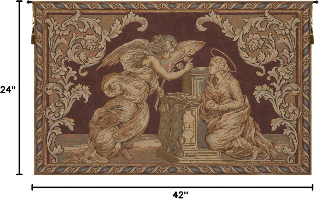 C Charlotte Home Furnishings Inc Annunciation Tapestry Wall Hanging | Viscose Cotton and Polyester Blend Wall Art | 24 x 42 Inch | Home Decor Accents | Inspired by Alberto Passini