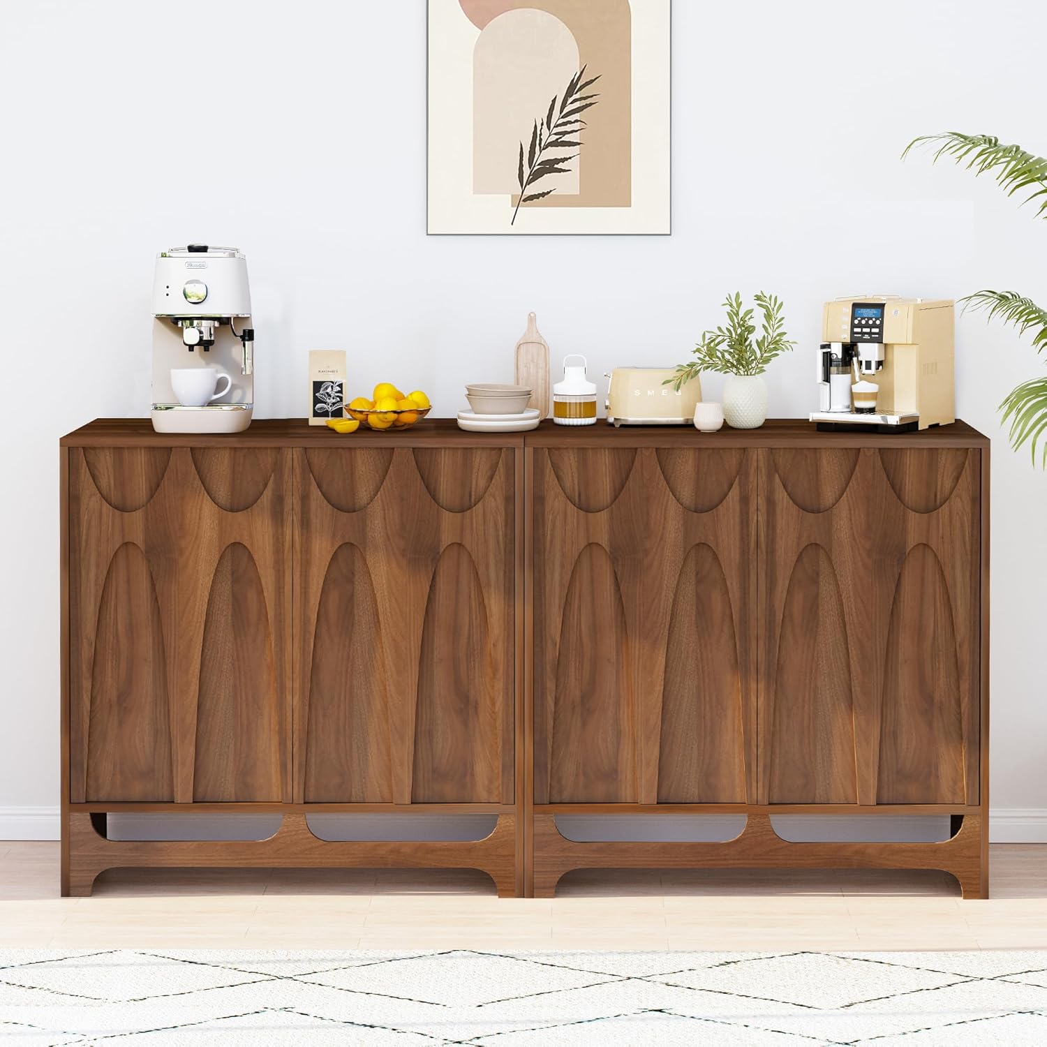 Bifins Sideboard Buffet Cabinet with Storage, 31.5' Mid Century Modern Storage Cabinet with Adjustable Shelf and 2 Doors for Dining Room, Living Room,Entry