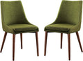 OSP Home Furnishings Palmer Mid-Century Modern Dining Chair, 2-Pack, Fabric, Green