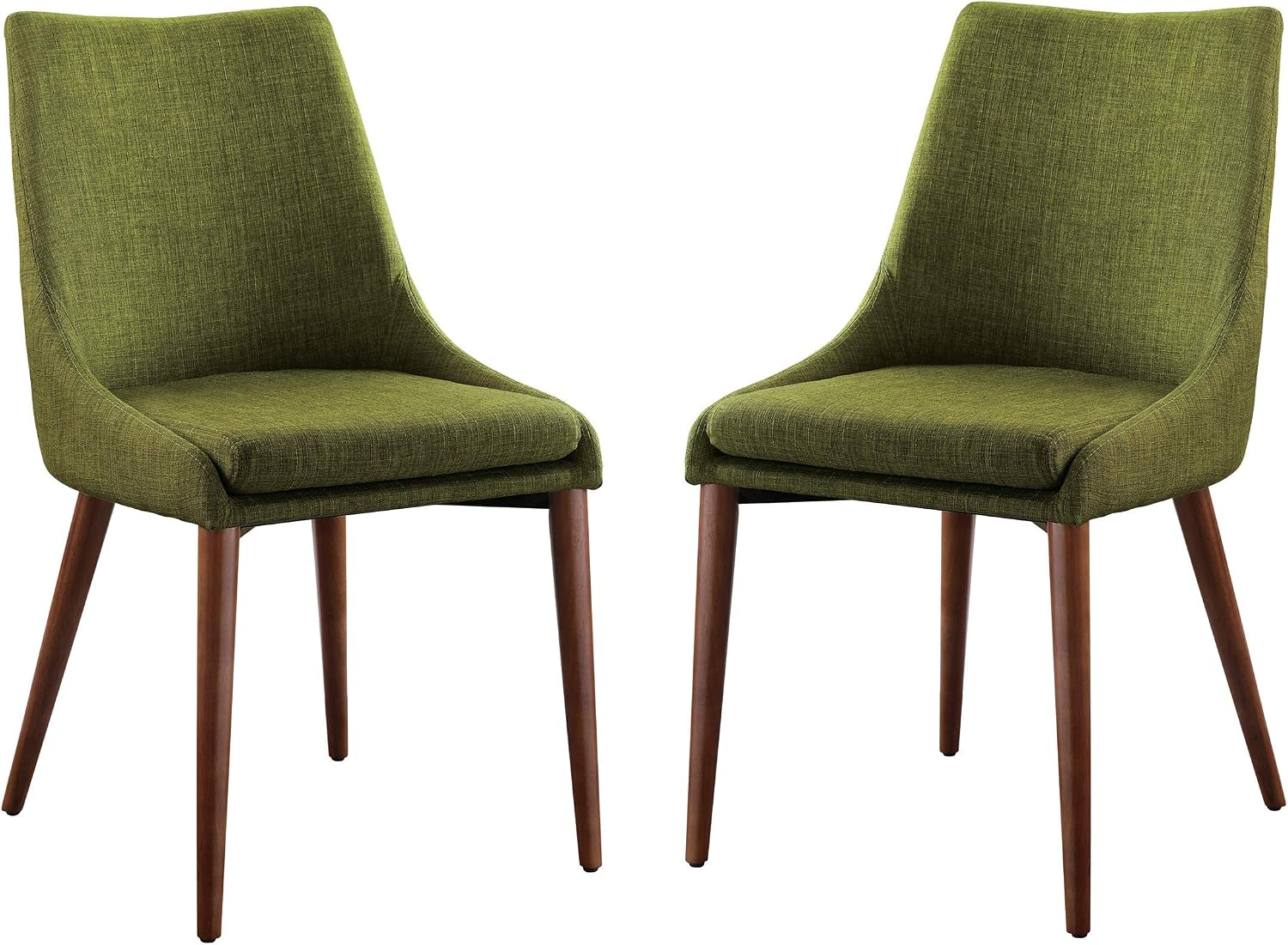 OSP Home Furnishings Palmer Mid-Century Modern Dining Chair, 2-Pack, Fabric, Green