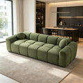 98.4-Inch Oversized Boneless Cloud Couches Deep Seat Foam Sofa Couch with 2 Round Toss Pillows, Luxury Corduroy Upholstered 3 Seat Tufted Loveseat, Cloud Sofa in a Box