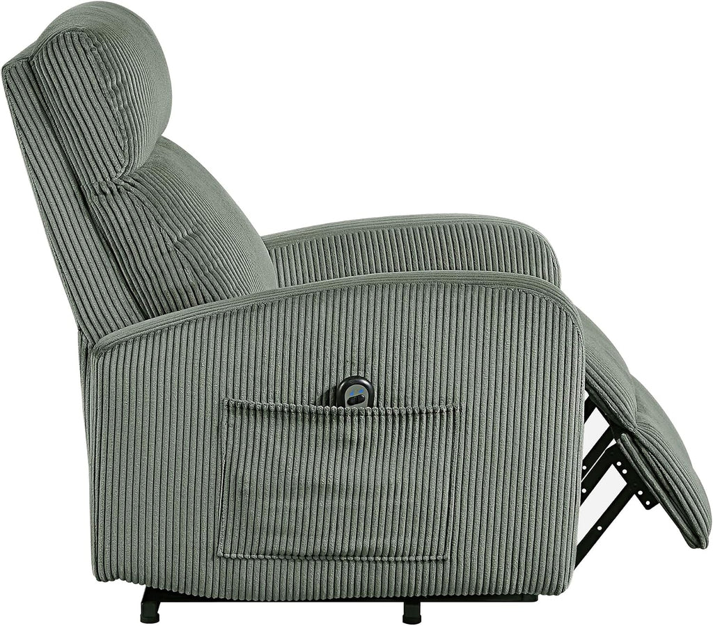 Lexicon Power Lift Recliner Chair for Elderly with Remote Control, Gentle Lift Motion, Side Pocket Armrest, Corduroy Upholstered Electric Recliner for Living Room/Bedroom, Easy Assembly, Green