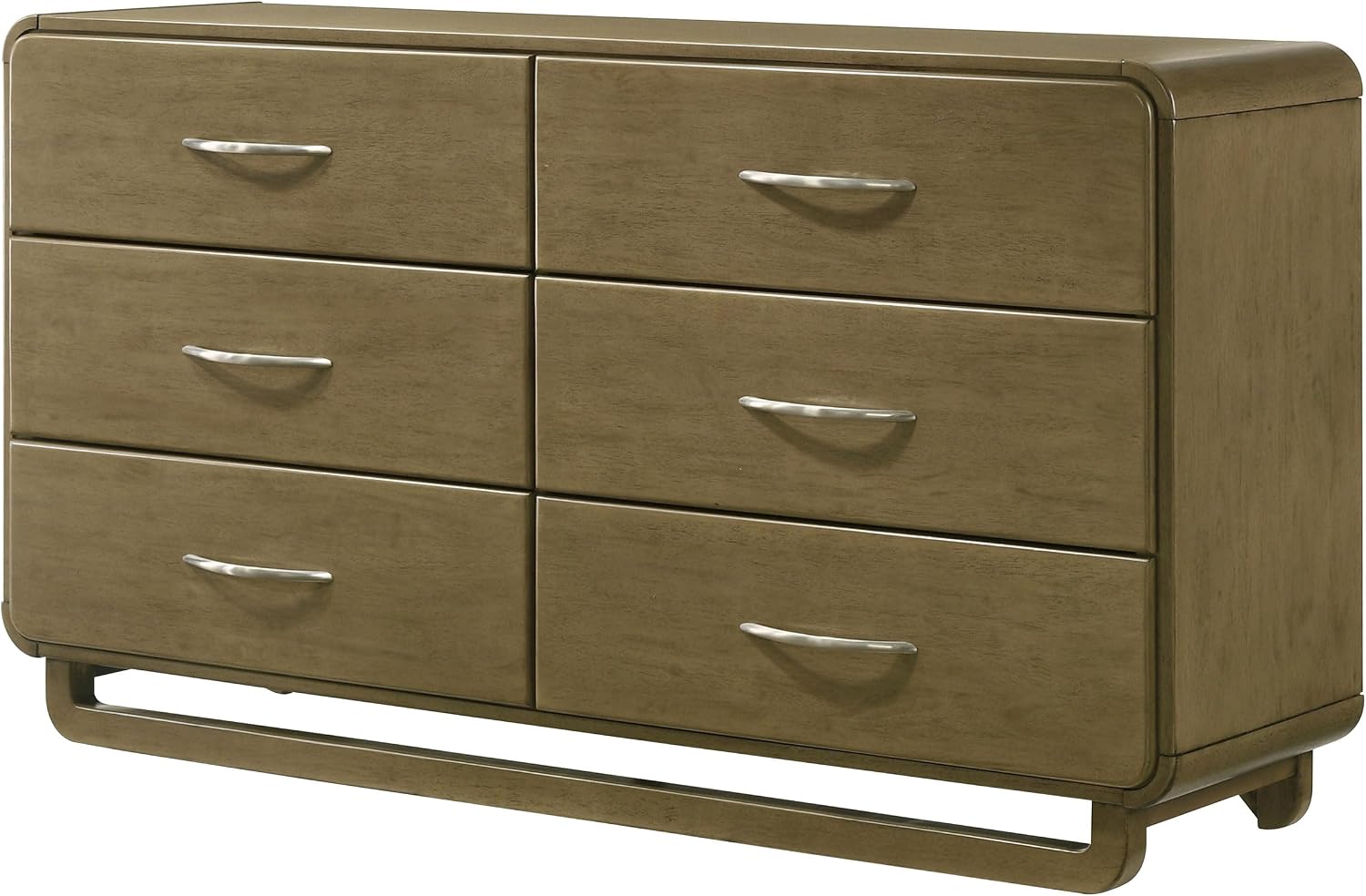 Coaster Home Furnishings - Amsbury - Wood - 6-Drawer Dresser with Metal Extension Glides, Matte Nickel Hardware, Rounded Corners and Transitional Style - Bedroom - Nutmeg - 224273