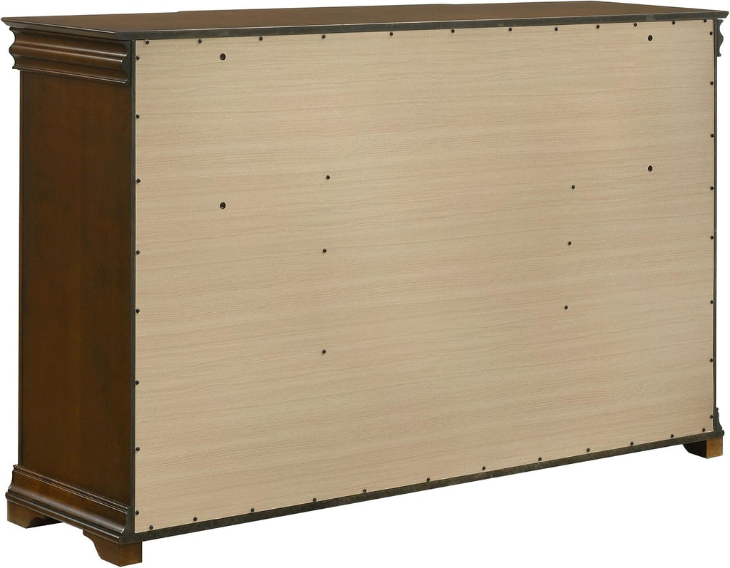 Coaster Home Furnishings - Garland - Wood - 11-Drawer Bedroom Dresser Cabinet with Two Hidden Drawers, Cedar-Lined Bottom Drawers and Traditional Style - Bedroom - Brown Cherry - 205303