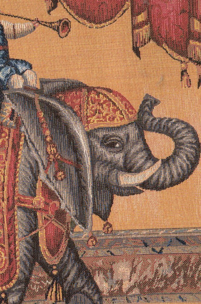 Charlotte Home Furnishings Inc. Grotesque Elephant French Tapestry Wall Hanging, 58 x 44 Inch, Viscose Cotton and Polyester Blend Wall Art, Woven In France, Perfect For Wall Decor