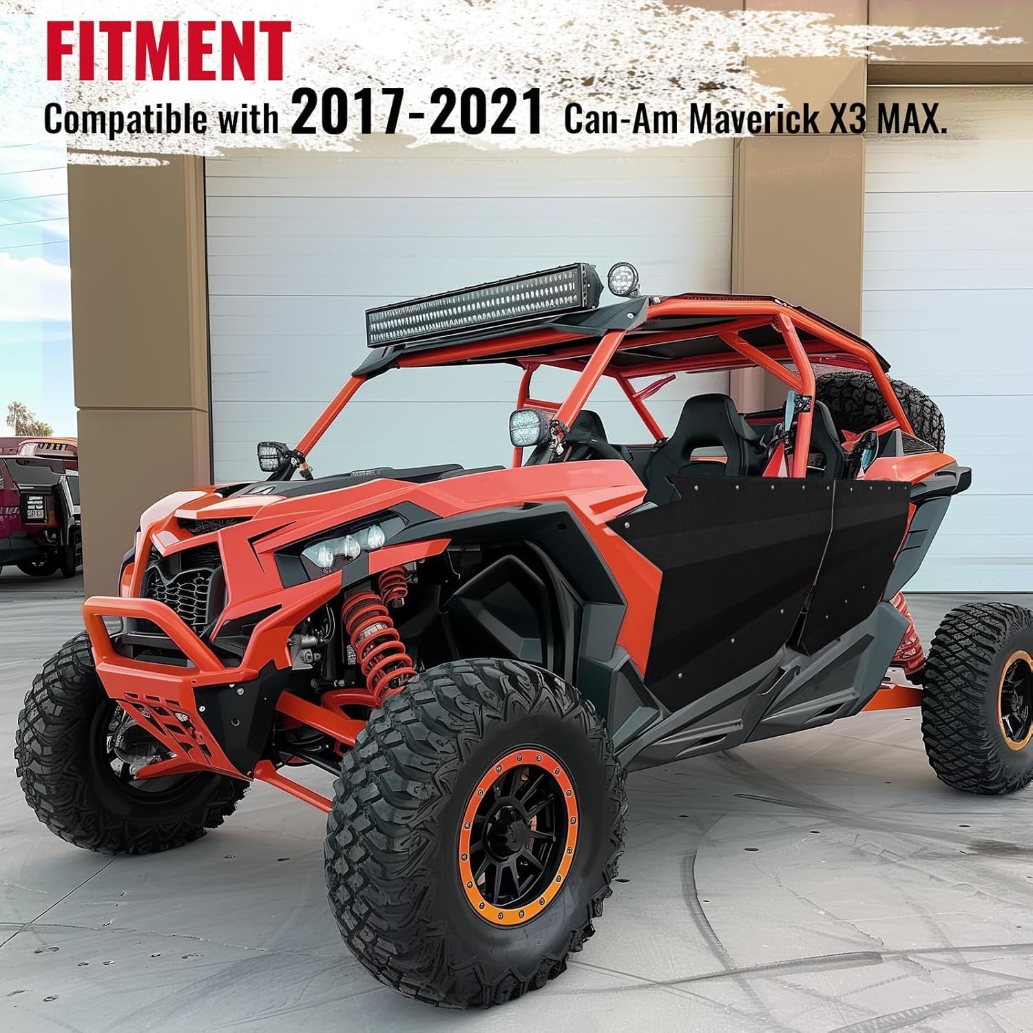 HECASA Full Doors Aluminum Compatible with 2017-2021 Can-Am Maverick X3 MAX 4 Left & Right Door Hard Door Panels Inserts Kit Aluminum Suicide Doors W/O Door Latches