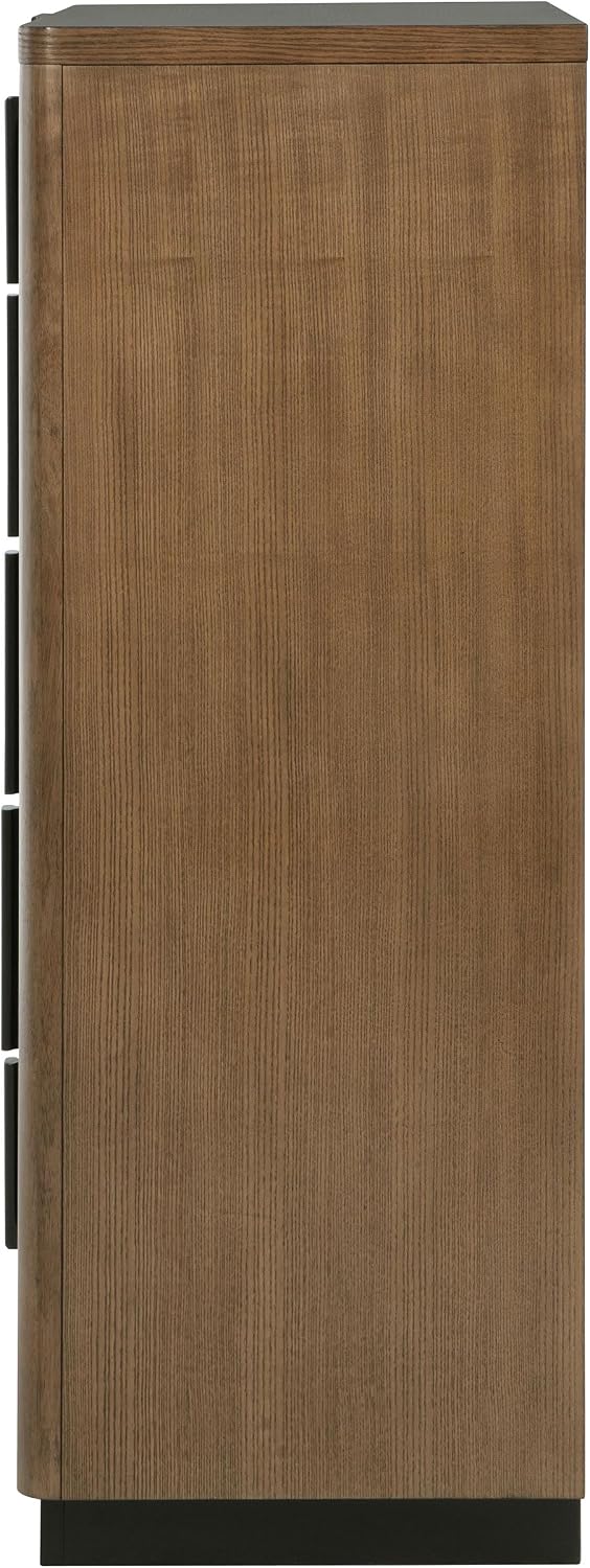 Coaster Home Furnishings Terrace Transitional Wood 5-Drawer Bedroom Chest of Drawers Chiffonier Clothing Storage Cabinet Bedroom Armoire Tall Dresser Organizer Unit Ash Brown 224905
