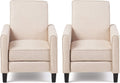 Christopher Knight Home Emmie Fabric Recliner (Set of 2), Beige, Dark Brown