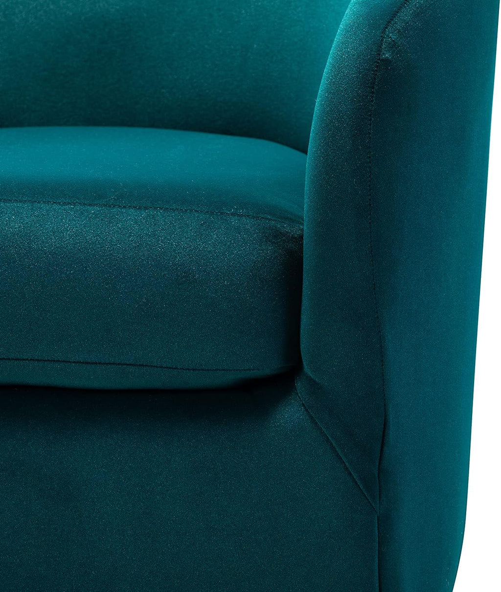 HULALA HOME Swivel Accent Chair with Gold Metal Base, Set of 2 Contemporary Velvet Curved Swivel Barrel Chair, Upholstered Club Armchair, Leisure Single Sofa for Living Room, Nursery, Bedroom(Teal)