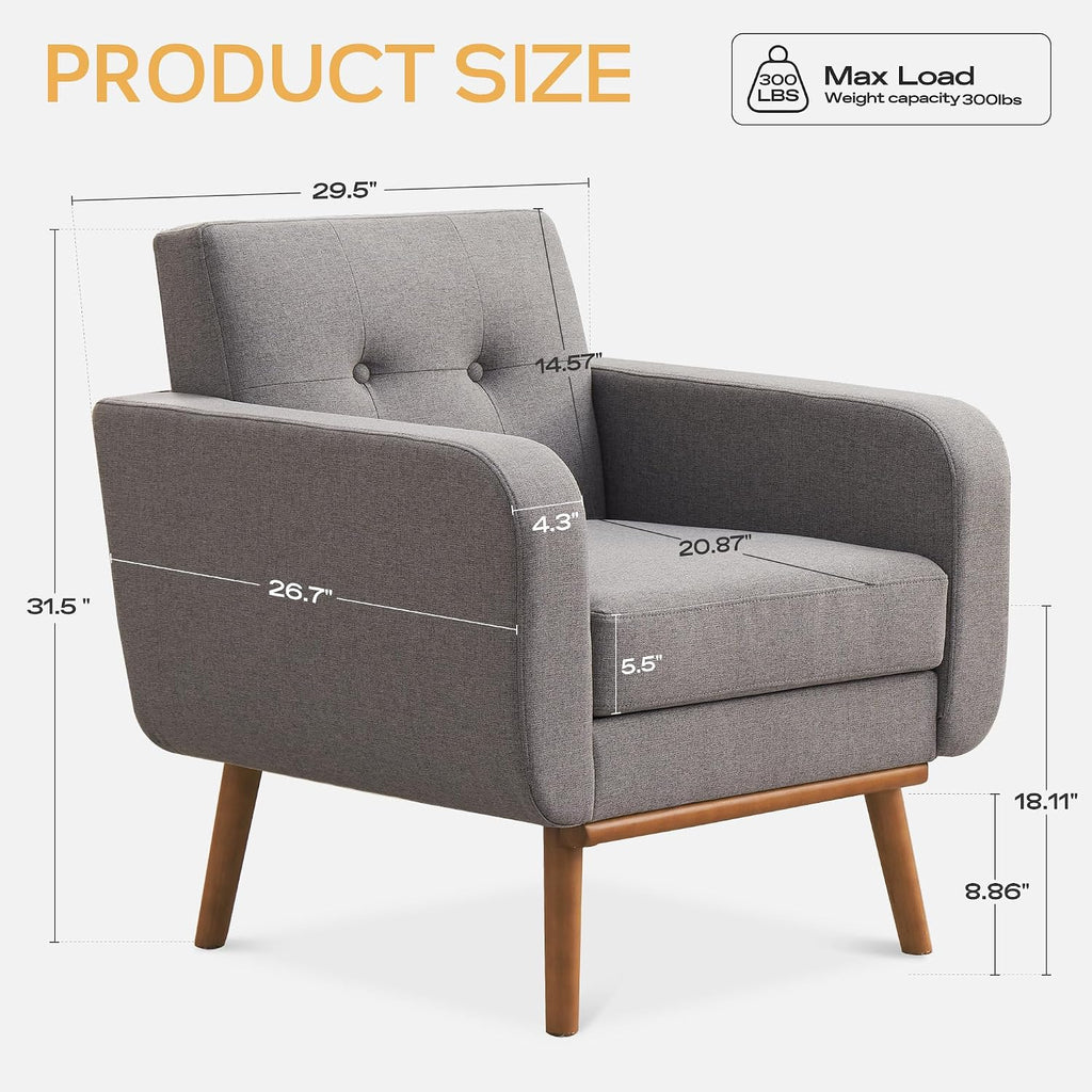 HUIMO Living Room Set, Button Tufted Living Room Furniture Sets, Upholstered Modern Couch Set with Solid Frame, Sofa Set for Living Room (Dark Grey, 3 Piece Set-1*loveseat+2*Chair)
