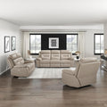 Lexicon Recliner Living Room Set, Top Grain Leather Recliner Couch, Home Theater Seating, Wall Hugger Power Reclining Sofa, Includes Dual Reclining Couch, Loveseat & Chair, 3-Piece Set, Latte