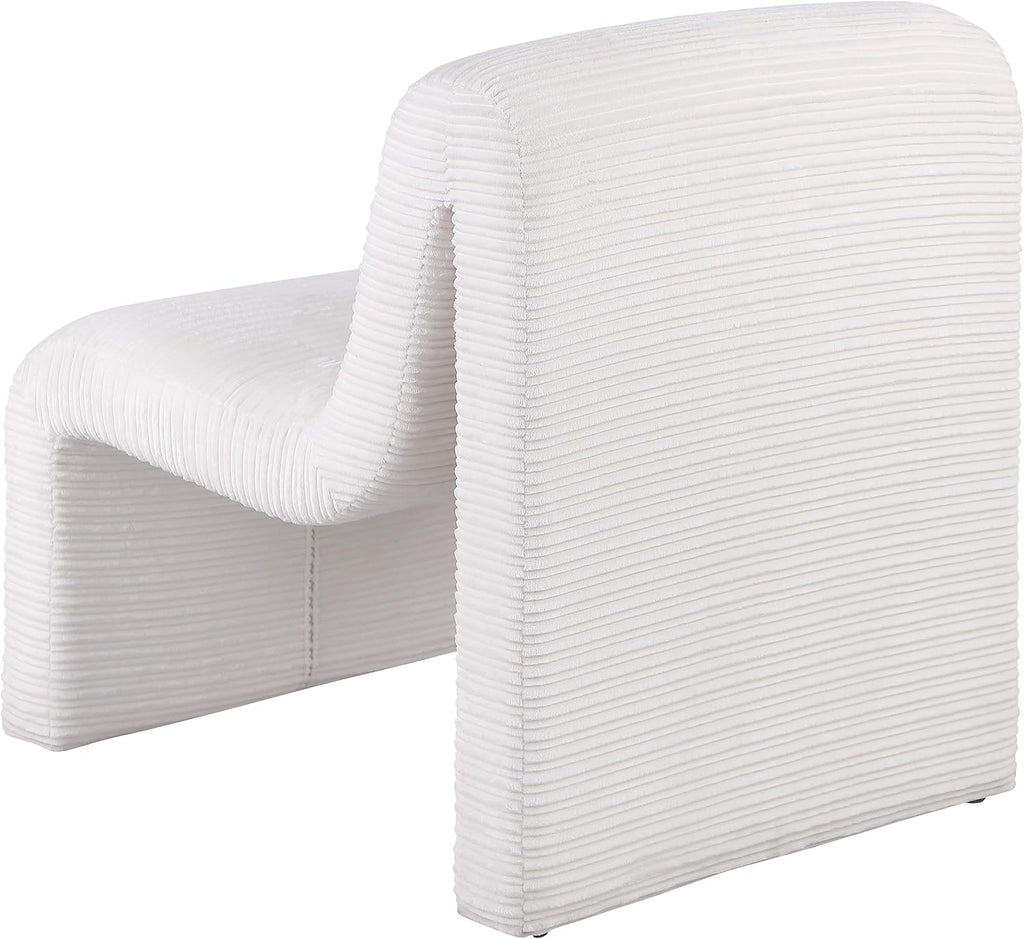 Coaster Home Furnishings - Drayton - Wood and Metal - Upholstered Armless Accent Chair with Sinuous Curves, Ribbed Detailing and Foam Padding - Living Room - Ivory - 907525