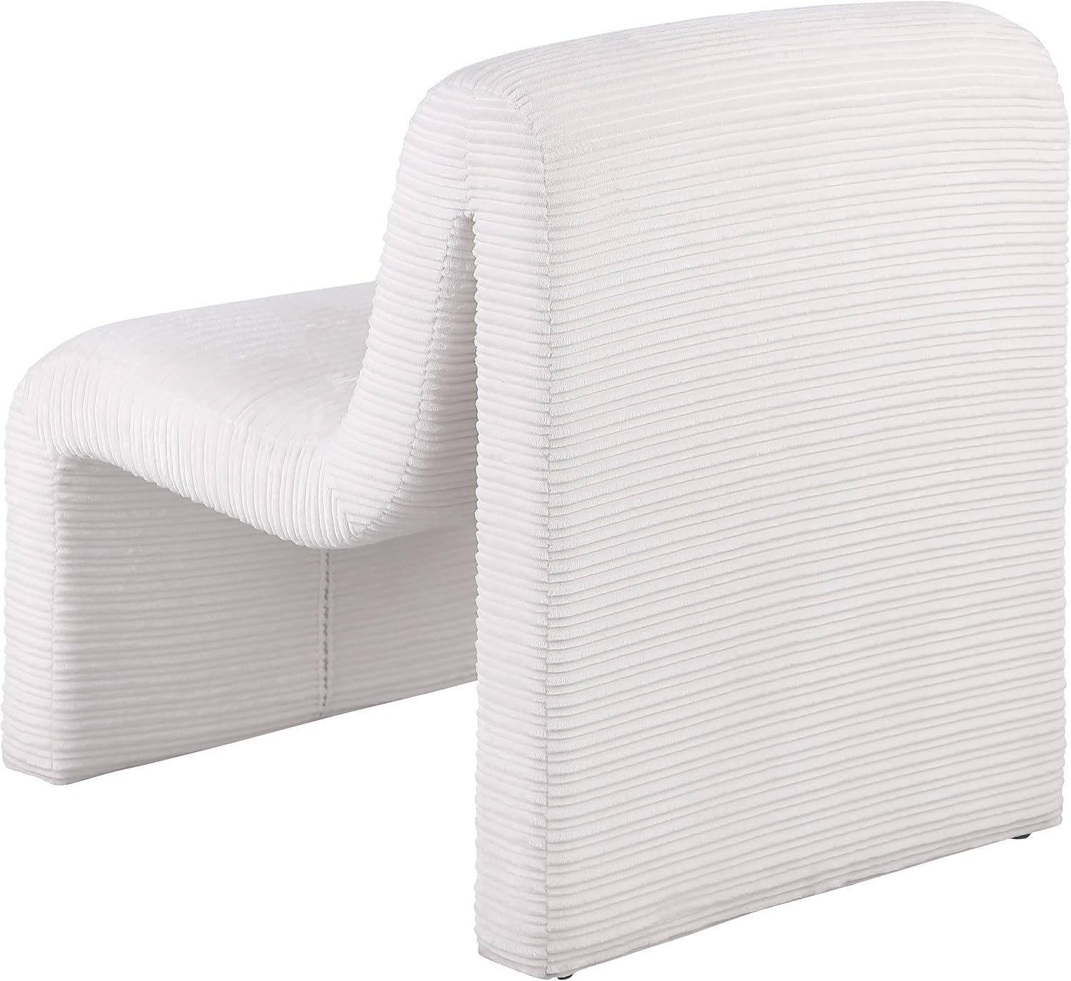 Coaster Home Furnishings - Drayton - Wood and Metal - Upholstered Armless Accent Chair with Sinuous Curves, Ribbed Detailing and Foam Padding - Living Room - Ivory - 907525