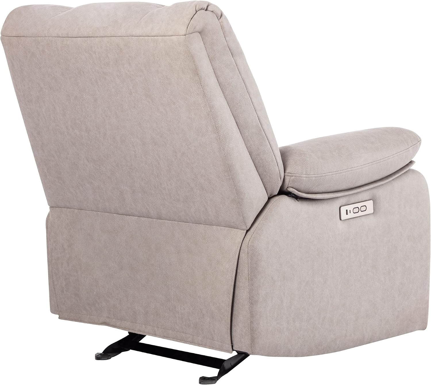 Watson & Whitely Power Recliner Chair for Adults, Fabric Electric Glider Reclining Chair for Living Room and Nursery, Upholstered Rocker Recliner with USB Port, Creamy Grey