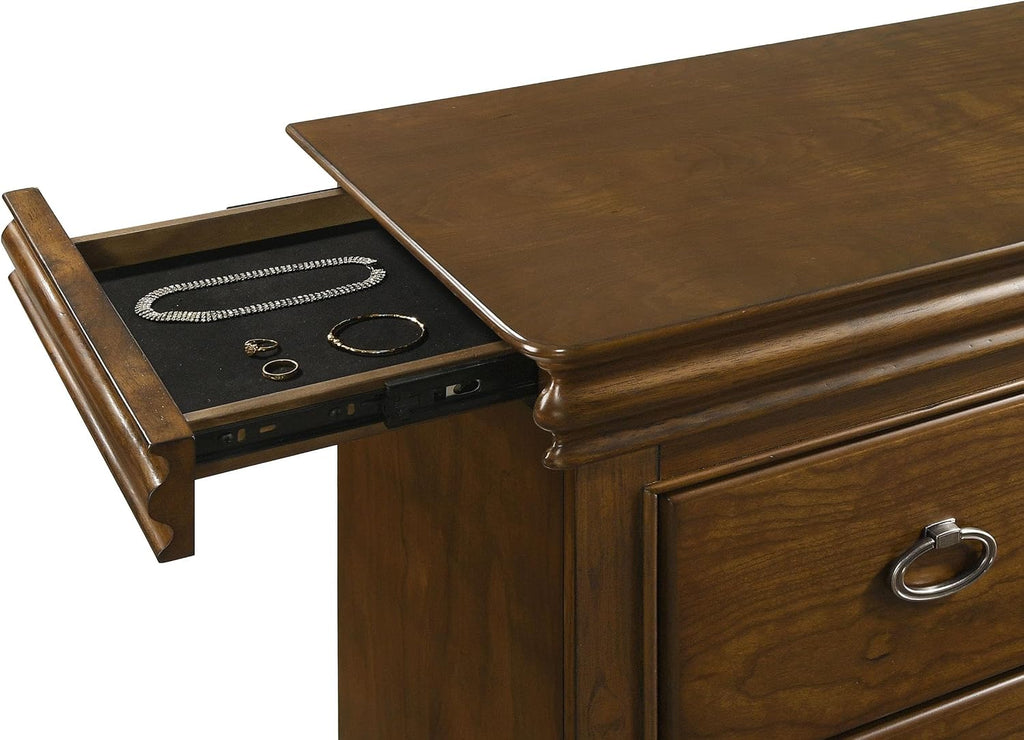 Coaster Home Furnishings - Garland - Wood - 11-Drawer Bedroom Dresser Cabinet with Two Hidden Drawers, Cedar-Lined Bottom Drawers and Traditional Style - Bedroom - Brown Cherry - 205303
